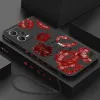 Red Lips Case para Xiaomi Redmi Nota 13 12 11 Pro Plus 5G 12s 11s 10s Nota 8 9 Pro 12c Skin Silicone Tampa com cordão