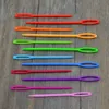 20pcs cor mista 7cm/9cm A agulhas de tricô de plástico ganchos de crochê de lã agulha infantil DIY Sweater Tecling Tools Acessório