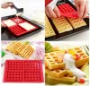 Waffle Mold Silicone Square-Shaped Waffle Baking Molds Muffin Pans Chocolate Bread Pie Flan Bakeware