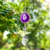 H&D Crystal With Agate Slices Wind Chimes Colorful Crystal Pendants Suncatcher Prisms Hanging Ornament Decor for Window Home