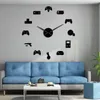 Kontroler do gry wideo DIY Giant Wall Clock Game Joysticks Naklejki grafika sztuka ścienna wideo Znaki gier chłopiec sypialnia dekoracje pokoju Y1982