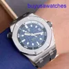 AP Movement Wrist Watch Royal Oak Offshore Series 15720ST Précision en acier Blue Plaque Back Transparent Mens Fashion Leisure Business Sports Mécanique Diving