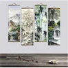 Affiche imprimée Nordique Toile Paint Scroll Paint Paysage Chinois Paysage avec art d'eau d'encre pour cadeau Mur Home Decor