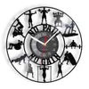 Bodybuilding Kettlebell Gym Sign Wall Clock Viktlyftning Träning Vinyl Record Wall Clock Övning Inspirerande väggklocka gåva