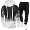 Fashionabla coola bekväma sportkläder Mens Top and Pants Set Casual Jogging Street Suit S4XL 240329