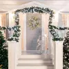 Fleurs décoratives couronnes de Noël pour porte d'entrée en pin suspendu décoration de fenêtre de la maison en or et argent guirlande