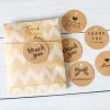 New 100pcs Handmade Round Kraft Packing Gift Tag Bow Kraft Paper Hang Tags Thank You Label Cards DIY Garment Tag Price Label