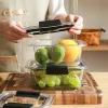 PP+TRP Seal Box Kitchen Fridge Food Container Lunch Box Multi Capacity Save Space Fresh Vegetable Fruit Food Frozen Storage Box