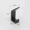 Aluminum Alloy Double Towel Hook For Bathroom Livingroom Clothes Black Hooks No Drilling Wall Mount Rack For Kitchen Accessories