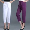 Women's Pants 2024 Summer Pure Cotton Plus Size 4XL Woman Loose Casual Elastic Waist Straight Tube High