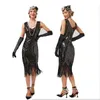 Robes sexy urbaines 2022 Nouveau design Femmes 1920S Vintage Big V-Neck Flapper Fringe Fringe Beded Great Gatsby Party Cocktail Robe plus taille S-3XL 240410