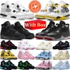 Met doosontwerper 4S Pink Neon basketbalschoenen 4 Sail Thunder Militaire Zwarte Cat Men Women Infrared White Oreo University Blue Mens Trainer Sneakers