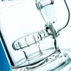 Huvudglasbongs vattenpipa/glasbas med 1 perc duschfilter och bubblare, 14 till 18 mm kontakt