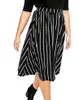 プラスサイズのエレガントなファッションハイエラスティックウエストストライプスカート女性夏の春の黒と白のカジュ​​アルミディラージ8xl 240328