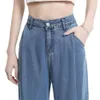 Denim -Hose mit breiten Bein 2024 Neue hohe Taille schlank und schlank lose gerade Beinhosen