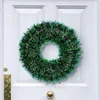 Decorative Flowers 16.5inch Christmas Simulated Pine Garland Artificial Wreath Modern Hoop Winter Decoration For Window Doors