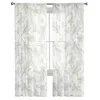 Green Leaves Stick Figure Window Curtains Bedroom Modern Drape Sheer Tulle Valances Living Room Kitchen Voile Curtain