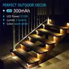 16 Pack Solar Deck Lights LED Vattentät utomhus Solenergi LED Steglampor för däck Trappor Patio Path Garden Garden Dekor