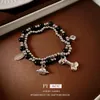 Cold Indifferent Style Zircon Heart Bone Niche Personality Design Sense, Fashionable Bracelet, Sweet and Cool, Spicy Girl Temperament Bracelet