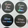 Adesivi per materiale laser oro e argento, adesivi logo personalizzati, etichette di imballaggio, 100pcs
