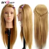 Mannequin- Cabeças com cabelo de 65 cm para penteados Tete de Cabeza manniquin bonecas de bonecas