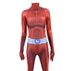 Adultos crianças espionam totalmente o traje de cosplay de trevo vermelho anime trevo sam Alex Mandy Mandy Superhero Bodysuit Halloween Zentai Suit