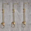 Gold Bathtub Shower Faucet Rainfall Brass 8 " Shower Head Shower Bath Mixer Tap Dual Handle Shower Mixer Brass Handshower