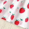 Meisjesjurken Baby Girl Strawberry Print Bow Decor Ruffled Tank Dress L47
