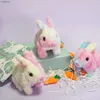 Animais elétricos/RC Animais de brinquedo interativo coelhos simulam animais de estimação com fontes de som e caminhadas cabelos longos e cheios de coelhos perfeitos para o Halloween da Páscoa.Obrigado a Youl2404