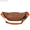 Sport Bags Mens PU leather waist bag with multifunctional single shoulder cross body underarm chest bag for business leisure sports waterproof Y240410