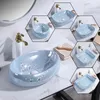 Nieuwe Chinese handgeschilderde badkamer wastafels Art Countertop Basin huishouden badkamer bassin creatieve persoonlijkheid keramische wasbassin