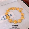 Real Gold Electroplated Plain Flower ANELLO NUOVO braccialetto in stile versatile cinese, Bracciale per la sensazione di fascia alta e di fascia alta