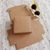 10st/parti Kraft Paper Box White Wedding Candy Presentlåda Matförpackning Candy Black Handmased Soap Package Box Small