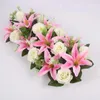 Kwiaty dekoracyjne 18pcs sztuczna moda Delikatna DIY Rose Lily Fake Wedding Garden for Household