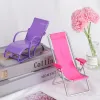 1: 6 Schaal Poppenhuis Meubels zwemmen opvouwbare Deckchair Accessoires Voor Pop Voor Blythe Huis Lounge Roze Roos Stand Stoel