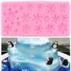 Snowflake silikonowa pleśń DIY Party Cupcake Topper Fondant Cake Dekorowanie Narzędzia cukierki polimer