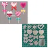 5pcs Valentine Lollipop Met Mure Dies Pochoir cardiaque pour carte-cadeau Crafre