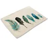 CAMMITEVER 2PCS 12"x16" Colorful Feather Korean Style Rectangle Fabric Cloth Colorful Napkins wedding Event Decor Factory Supply