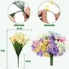 Decorative Flowers Artificial For Wedding Garden Hanging Faux Plastic Lotus Fake Daffodils UV Resistant No Fade Greenery 8PCs
