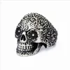 Ganz neuer 50pcs Männer aus Edelstahl Silber Punk Rock Gothic Schädel Biker Schmuck Ringe Neuankömmling301Z