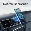 Chargers Car MacSafe Wireless Charger Cooling Car Magnetic Charger Telefonhållare för iPhone 15 Pro 14 13 12 Car Air Vent Magsafe Charger