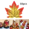 50pcs L'érable artificiel laisse en vrac feuille d'automne Festival de Thanksgiving Baby Decor Events Douche Festival de fête d'automne DIY DÉCOR