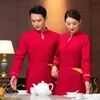 Servitörens overaller långärmad bondgård kinesisk restaurang servitör enhetlig hotellarbete kostym kafé rengöring arbetsuniformer