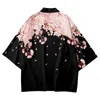 Çiçek baskılı yaz Japon gevşek harajuku kimono hırka kırpılmış pantolon kadın erkek cosplay yukata