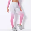 Calça ativa roupas femininas plus size gym push up ioga leggings fitness esportes gradualmente colorir calças justas para mulheres treino de nylon
