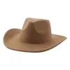 Cowboy hatt hattar för kvinnor man solid Panama brett grim casual western cowgirls khaki svart jazz mössor sombrero hombre sombreros 240410