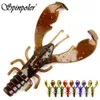 Spinpoler Soft Crawfish Fishing Lure 7,5 cm Creatura de silicone de camarão artificial Baixa de água doce Reds, linguado, truta manchada