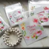 50Pcs 7cm&10cm Thank You Flower Pattern Plastic Bags Candy Cookie Gift Bag DIY Self Adhesive Pouch For Wedding Birthday Party