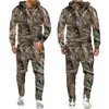 Wolf Cascary Camouflage Hunting Animal Boar sauvage 3d Sweat-shirt Sweat-shirt Long Pant Tracksuit en 2 pièces Sport Vêtons de sport Costume de vêtements