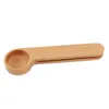 Yo4pieces Wood Coffee Scoop med klippmätskedens tepåse som är lös för 240410